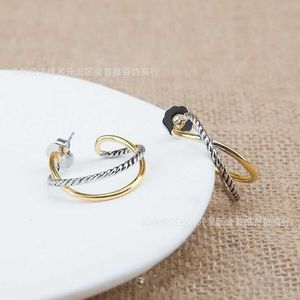 luxury C-shaped Two Silver earrings designer Tone 925 jewelry Sterling Earrings Double Layer Quick Sale