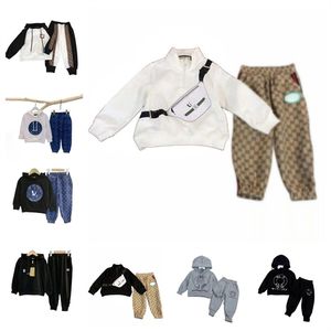 Autumn and winter children's hoodie set men's and girls' cotton-padded children's wear designer printed high-quality outdoor sports set size 90-160cm A5