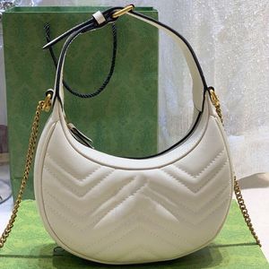 Designer Bag Marmont axelväska Half Moon Bag Luxury Handväska Underarm Womens Tote Crossbody Bagtote Real Leather Hobos Vagrant Bag Crocodile Mönster Plånbok No71