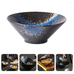 Zestawy zastaw obiadowych Ramen Bowl Ceramiczne porcelanowe miski Kreatywne kontener pojemnika w stylu japońskim plastikowe kontenery bambusowe naczynie stołowe