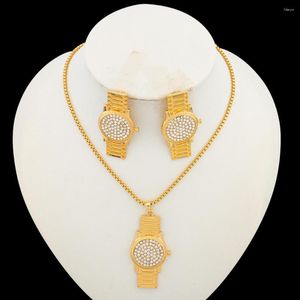 Necklace Earrings Set Fashion Jewelry For Women Elegant And Pendant African Bride Stone Jewellery Party Gifts