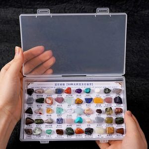 Decorative Objects Figurines 50PCS Box Mineral Specimens Natural Gems And Jades First Appreciation Geography Teaching Raw Gemstones Healing Crystal Decor 230928