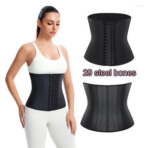 Women's Shapers 29 Spiral Steel Boned Underbust Corset Latex midjetränare för kvinnor Viktminskning Träning Sport Girdle Hourglass Body Shaper