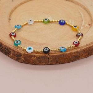 Strang Go2boho grenzüberschreitendes farbiges Glasurauge, goldene Kugeln, Perlenarmband, handgefertigtes Damen-Design