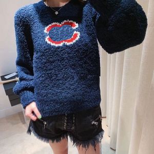 Marca de malha feminina suéter outono inverno manga longa gola redonda letra C design correto gráfico excelente qualidade personalizado treinador canal jumper tops multiestilo