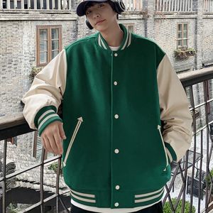 Giacche da uomo Giacca alla moda americana Casual Allentato Colore abbinato Uniforme da baseball Autunno Top Coreano Moda Varsity Abbigliamento uomo