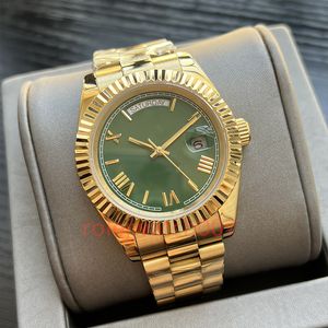 Mens Watch Daydate 18K Automatyczna Caijiamina 40 mm 904L Pasku ze stali nierdzewnej Sapphire z Diamentową Ukrywaną Kluczową Kluczową Klucz 36 mm Wodoodporne Dhgate Jason007 AAA