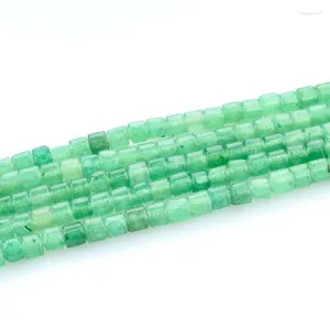 Boncuklar hassas doğal yeşil dongling taş silindirik gevşek 4m boncuk çalışması yarı-preciou mücevher yapımı kolye diy bilezik 38cm