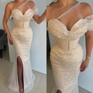 Gorgeous Sequins Mermaid Evening Dresses Sweetheart Formal Party Prom Dress Split Dresses for special occasion