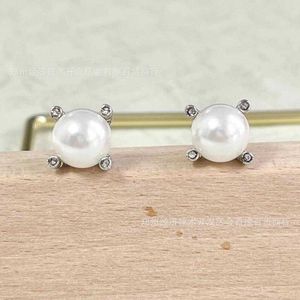 925 designer jewelry earrings Silver for women Sterling trendy luxury Pearl Earstuds Trendy free Earring shipping