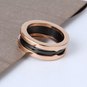 Anel de casal preto branco anel de cerâmica para mulheres masculino designer anel de luxo marca jóias designer circular dedo atmosfera simples