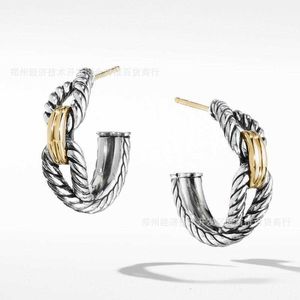 أقراط مصممة المجوهرات الفاخرة 925 Sterling Silver Double Twisted أقراط C