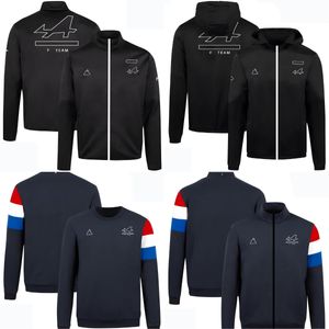 F1 Drużyna Kurtka z kapturem Formuła 1 Kierowca Wyścig Bluza Windbreaker Autumn and Winter Men's Winter Windproof Up Kurtki z kapturem z kapturem