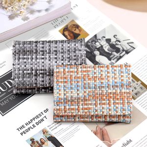 Top Designer Checker Flower printing Card Holder Wallet Men Women Short Wallets Graffiti Leather Woman Purse Fashion Credit Card Cardholder Man Coin Purses #066