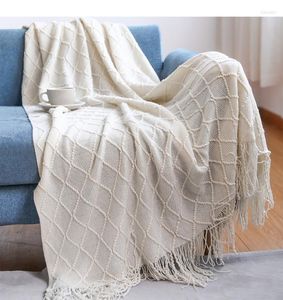 Cobertores de malha cobertor sofá capa borla escritório ar condicionado janela flutuante quatro estações universal