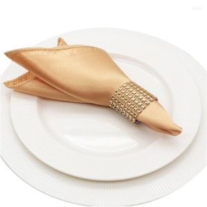 Table Napkin 50Pc Satin Soft Handkerchief Tea Towels Wedding Banquet Square Napkins Ring Dinner Party Decor 30X30cm