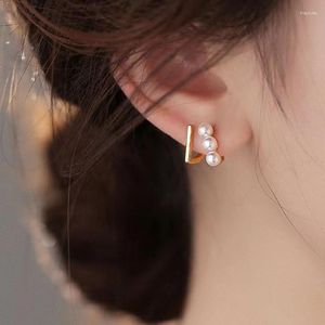 Stud Earrings French Light Luxury Delicate Pearl For Women Korean Fashion Exquisite Unusual Earring Party Christmas Jewelry Gift