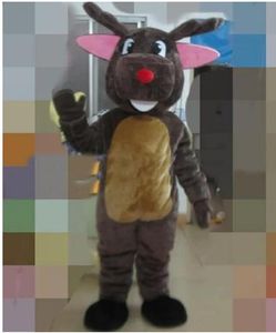 Halloween Red Nosed Reindeer Mascot Costume Wysokiej jakości kreskówka Temat Karnawta