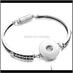 Charm smycken 18mm snap -knappar armband hela blommor snidade vintage magnetiska armband för kvinnor män ptu7r205s