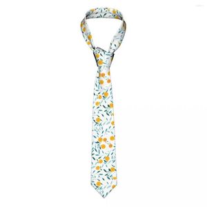 Papillon Albero d'arancio Cravatte unisex Poliestere 8 cm Fiore stretto Foglie verdi Cravatta per camicia da uomo Accessori Gravatas Festa di nozze