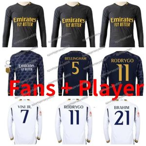 23 24 Uzun Kollu Real Madrids Futbol Formaları Rodrgo Bellingham 2023 2024 Vini Jr Tchouameni Futbol Gömlek Camiseta De Futbol Üniformaları