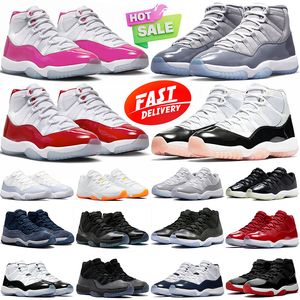 Neapolitan 11 Basketball Shoes Jumpman 11s Cool Grey Cherry Bred DMP Space Jam Cement Grey Mens Trainers Women Outdoor Sports Sneakers 36-47