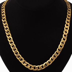 Hip hop jóias longo chunky cubana link corrente colares de ouro com cor de ouro grosso correntes de pescoço de aço inoxidável para homens jóias284d