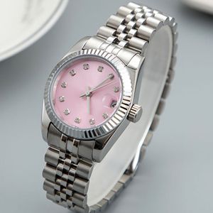 Womens Watch Designer Men Watch Automatic Mechanical Pink Dial Watch Quartz Sapphire 28mm 31mm 36mm 41mm Mechanical 904L Rostfritt stål Lysande älskare Watchs