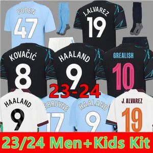 2023 2024 DE BRUYNE HAALAND Camisas de futebol FODEN GREALISH MAHREZ MANS CIDADES camisa de futebol BERNARDO PHILLIPS RODRIGO 23 24 Homem Crianças