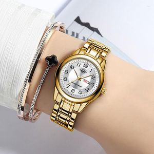Relógios de pulso Sdotter Moda Mulheres Relógios Top Relógio Dourado Esporte Quartzo Calendário À Prova D 'Água Relógio de Pulso Relogio Feminino
