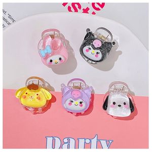 2.5cm Transparent Glitter Kuromi Hair Clip Claw Sweet Rabbit Women Girls Mini Hair Claws Kids Plastic Clamp Ponytail Holder Headwear Hair Accessories 2750