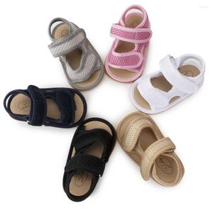 Sandálias 0-1 ano de idade bebê verão malha respirável sola macia sapatos casuais infantis tamancos nascidos andando calçados