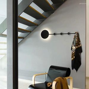Lâmpada de parede pós-moderna criativa norte da europa minimalista ins internet celebridade roupas cabide manto sala de estar stai