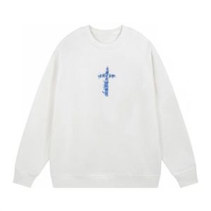 Mäns plus -hoodies tröjor Sweatshirts Nya AOP Jacquard Letter Printing Knittad Tröja Anpassad Jacquard Stickmaskin Förstorad detalj Rund halströja T1V23