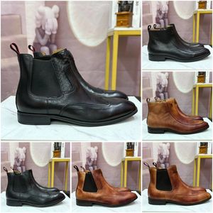 Chelsea-Stiefel, Designer-Herrenstiefel, Luxus-Leder, hochwertig, zweifarbige Stiefel, Größe 39–45