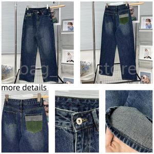 Calças jeans de alta qualidade para mulheres designer de moda calças de luxo com letras contrastantes 24815