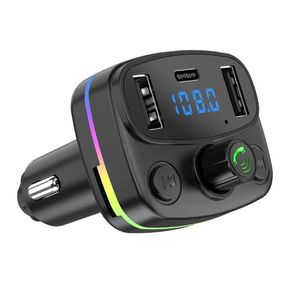 G47 M44 Mini Car Charger Dual USB Type-C Ports Hands Free Audio Adapter Car Bluetooth FM Sändare MP3 Player