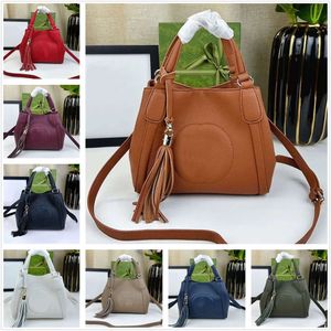 Designer clássico bolsas tote sacos de compras simples crossbody sacos de couro genuíno borlas sutura carta clemence alça longa fundo prego bolsos de grande capacidade