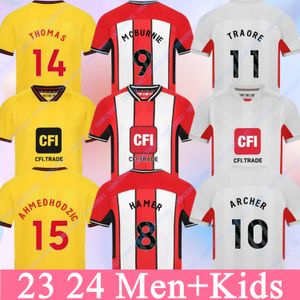 2023 2024 Sheffield Futbol Forması Traore McBurnie Bogle 23 24 Vini Souza United Ahmedhodzic Brewster Hamer Norwood Lowe Futbol Gömlekleri Jersey Kids Kit
