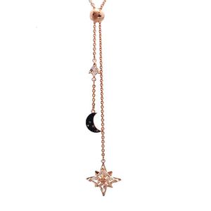Halskette Swarovski Designer Luxus Mode Damen passende Quaste Halskette Y-förmige Stern Mond Schwalbe Element Kristall Schlüsselbeinkette