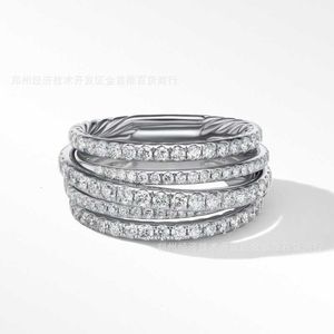 designer di gioielli di lusso anello in argento sterling 925 multistrato con zirconi anelli di lusso
