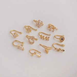 Backs Earrings 4PCS Gold Plated For Women Charms Jewelry Making DIY Supplies Handmade Brass Accessories