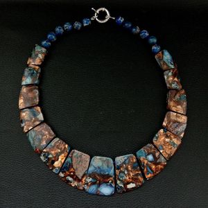 Pendanthalsband Yying 19 '' blandad färg Sea Sediment Imperial Jasper GraduatedNecklace 230928