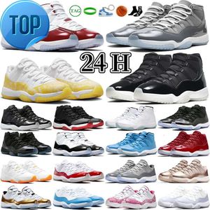 Jumpman 11 11s tênis de basquete para homens mulheres cereja legal cinza 25º aniversário criado puro violeta 72-10 gama azul amarelo cobra cítrico homens treinadores esportivos