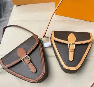 5A Bolsas de Ombro de Alta Qualidade Impressão de Couro Genuíno Bolsa de Ombro Designer Novo Estilo Retro Clássico Ferrolho Bolsa Moda Elegância Mulheres Bolsa Mensageiro Carteira