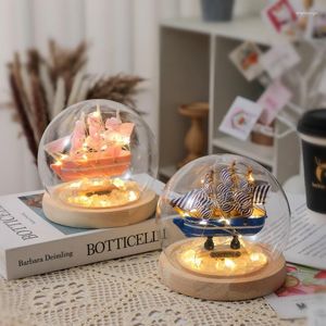 Night Lights Creative Lamps Sailing Smooth Handmade DIY Practical Bedroom Desktop Table Lamp Craft Decoration