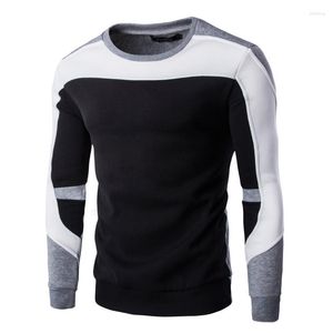 Herrtröjor baseball tröja tröja fleece tjocka män kläder höst vinter tröjor avslappnad lapptäcke kontrast färg sport hoodie