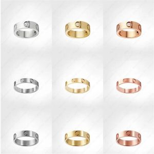 Love Screw Ring Mens Band Rings 3 DiaMon Designer Luxury SMYCKE Women Titanium Steel Eloy Gold-Plated Craft Gold Silver Rose Nev180s