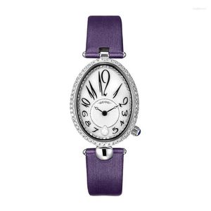 Wristwatches 2023 Fashion Top Oval Dial Women Watch Elegant Rhinestone Bracelet Ladies Diamond Dress Quartz Wrist Relogio