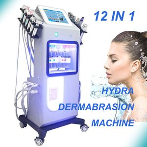 Melhor venda 12 em 1 hidro oxigênio hydra água h2o2 dermoabrasão máquina facial para limpeza de poros comercial tratamento acne